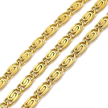 Ion Plating(IP) 304 Stainless Steel Lumachina Chains, Unwelded, with Spool, Golden, 7x3x1mm