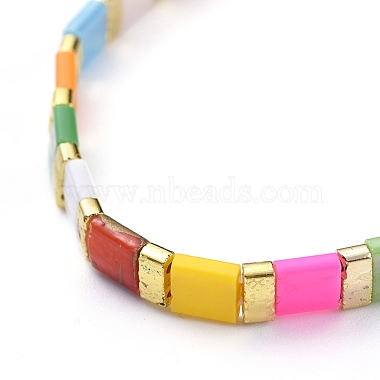 Rectangle Glass Seed Beads Stretch Bracelets(BJEW-JB05297)-4