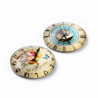 Clock Printed Glass Cabochons(GGLA-A002-20mm-YY)-3