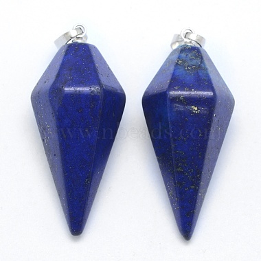 Platinum Bullet Lapis Lazuli Pendants