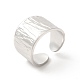 304 Stainless Steel Textured Wide Open Cuff Ring for Women(RJEW-E063-22P)-1