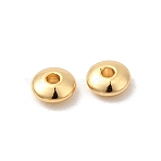 Brass Beads, Nickel Free, Flat Round, Real 18K Gold Plated, 5x2mm, Hole: 1.4mm(KK-P340-04A-G)