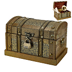 Retro Wood Jewelry Set Storage Organizer Boxes with Clasps, Treasure Chest for Earrings, Rings, Necklaces, Rectangle, Dark Olive Green, 24x16x16cm(CON-WH0115-96A)