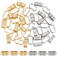 40Pcs 2 Colors 201 Stainless Steel Slide Charms/Slider Beads, for Leather Cord Bracelets Making, Mixed Color, 13x7.5x5mm, Hole: 5x10.5mm, 20pcs/color(STAS-UN0053-90)