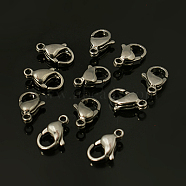 304 Stainless Steel Lobster Claw Clasps, Parrot Trigger Clasps, Stainless Steel Color, 17x10.5x5mm, Hole: 2.2mm(X-STAS-G035-G)