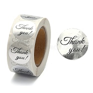 1 Inch Thank You Stickers, Adhesive Roll Sticker Labels, for Envelopes, Bubble Mailers and Bags, Silver, 25mm, about 500pcs/roll(X-DIY-G025-J01)