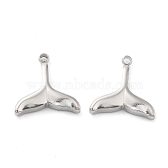 Non-Tarnish 304 Stainless Steel Charms, Fishtail Charm, Stainless Steel Color, 12x11.5x2.5mm, Hole: 1.2mm(STAS-L022-367P)