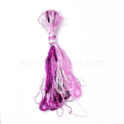 Real Silk Embroidery Threads, Friendship Bracelets String, 8 Colors, Gradient color, Magenta, 1mm, 20m/bundle, 8 bundles/set(OCOR-D012-01G)