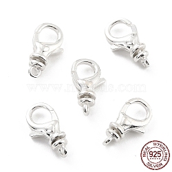 925 Sterling Silver Lobster Claw Clasps, Parrot Trigger Clasps, Silver, 15x8x4.5mm, Hole: 1.2mm(STER-Z001-101S)