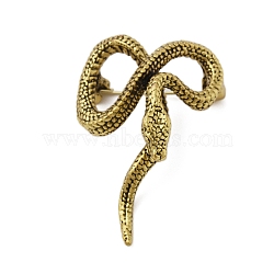 Retro Antique Golden Animal Alloy Brooches for Backpack Clothes, Snake, 48x32mm(JEWB-S040-02E-AG)