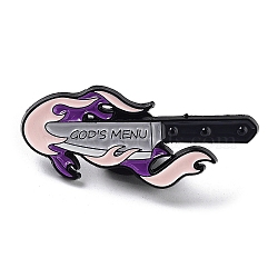 Stagger Enamel Pins, Black Alloy Brooches for Women, Lavender Blush, 15x36x1.5mm(JEWB-H018-02EB-02)