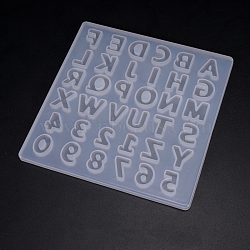 Food Grade DIY Pendant Silicone Molds, Resin Casting Molds, Letters A to Z, White, 135x133mm(PW-WG923E7-01)