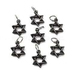 316 Surgical Stainless Steel Pendants, with Jump Ring, Antique Silver, Star of David, 17x12x2.8mm, Hole: 5.3mm(STAS-K276-08A-AS)