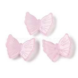 Spray Painted Glass Beads, Butterfly, Lavender Blush, 20x24.5x6mm, Hole: 1.2mm(GLAA-Z007-02A)