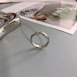 304 Stainless Steel Finger Rings for Men, Twist Ring, Stainless Steel Color, US Size 9(18.9mm)(FS-WGB2EE0-04)