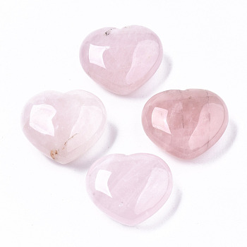 Natural Rose Quartz Heart Love Stone, Pocket Palm Stone for Reiki Balancing, 34~35x40x17~20mm