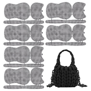 Plastic Mesh Canvas Sheets, Bag Bottom Shaper Pads, Purse Making Template, for Yarn Crochet, Embroidery Craft, Black, 419x230x1.8mm