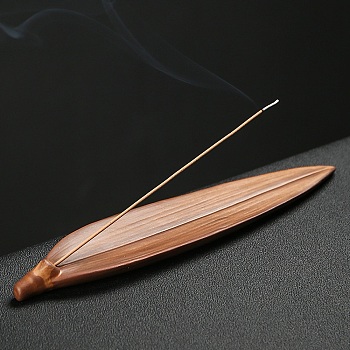 Porcelain Incense Burners, Leaf Incense Holder for Sticks, Home Office Teahouse Zen Buddhist Supplies, Peru, 230x48x20mm