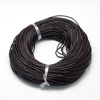 Spray Painted Cowhide Leather Cords, Coconut Brown, 1.5mm, about 100yards/bundle(300 feet/bundle)