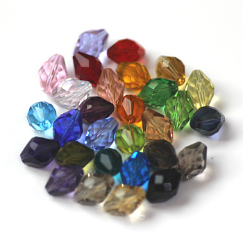 Imitation Austrian Crystal Beads, Grade AAA, Faceted, Bicone, Mixed Color, 10x13mm, Hole: 0.9~1mm