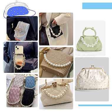 Elite 2Pcs Plastic Imitation Pearl Bead Bag Straps(FIND-PH0008-18B)-5