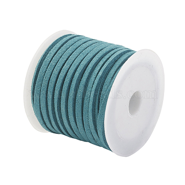 3x1.5mm Teal Flat Faux Suede Cord(X-LW-R003-61)-2
