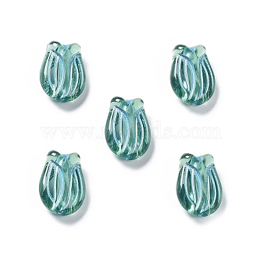 Medium Aquamarine Flower Acrylic Beads