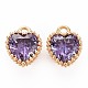 Brass Micro Pave Cubic Zirconia Charms(KK-S356-773C)-1