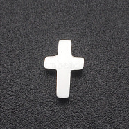 201 Stainless Steel Tiny Cross Charms, for Simple Necklaces Making, Laser Cut, Stainless Steel Color, 8x5x3mm, Hole: 1.6mm(STAS-R109-JA413-1)