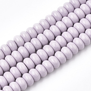 Natural Agate Beads Strands, Dyed, Rondelle, Lilac, 7.5~8x4.5mm, Hole: 1mm, about 90pcs/strand, 15.7 inch(G-S286-07B)