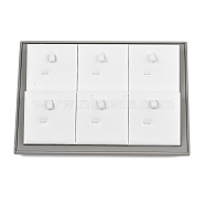 6-Slot PU Leather Pendant Organizer Display Trays, with MDF, Ractangle, White, 18x26x4.8cm(ODIS-H005-01B)