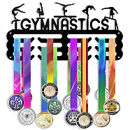 Gymnastics Fashion Acrylic Medal Hanger Holder, 3 Line Display Wall Rack, with Screws & Anchor Plug, Black, Word, 150x300x7mm(ODIS-WH0073-002)