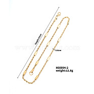 Stainless Steel Rope Chain Necklaces for Trendy Street Style Fashion, Golden, 16.93 inch(43cm)(JK6296-2)