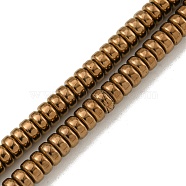 Electroplated Synthetic Non-magnetic Hematite Beads Strands, Disc, Heishi Beads, Coffee Plated, 4.5x2mm, Hole: 1mm, about 189~191pcs/strand, 15.55''~15.83''(39.5~40.1cm)(G-K361-A05-02)