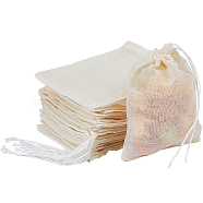 Cotton Cloth Filter Bags, Strainer Mesh Drawtring Pouch for Nut Milk, Rectangle, Beige, 10x7.9x0.12cm, 25pcs(AJEW-BBC0002-19C)