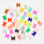 3D Resin Cabochons, Imitation Jelly, Butterfly, Mixed Color, 7.5x8x3.5mm(X-RESI-S364-53)