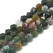 Natural Indian Agate Beads Strands, Faceted, Round, 7.5~8x7~8x7~8mm, Hole: 1mm, about 47pcs/14.9 inch(G-S300-90-8mm)