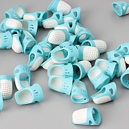 Silicone Fingertip Protector, Thimble, Finger Pad Grips, Sewing Tools, Light Sky Blue, 30.6x18.5mm(PW-WG11167-01)
