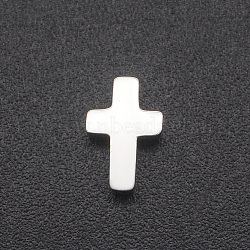 Non-Tarnish 201 Stainless Steel Tiny Cross Charms, for Simple Necklaces Making, Laser Cut, Stainless Steel Color, 8x5x3mm, Hole: 1.6mm(STAS-R109-JA413-1)