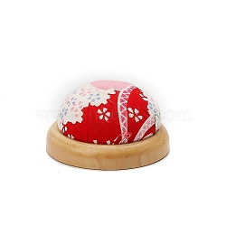 Flower Pattern Handmade Needle Pin Cushions, Pincushions for Needlework, Red, 71x38mm(PW-WG21012-02)