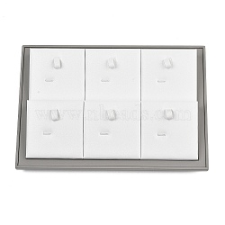 6-Slot PU Leather Pendant Organizer Display Trays, with MDF, Ractangle, White, 18x26x4.8cm(ODIS-H005-01B)