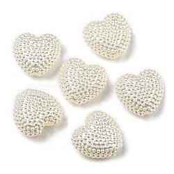 ABS Imitation Pearl Beads, Heart, 11x12x5mm, Hole: 2mm(OACR-K001-35)