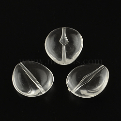 Teardrop Transparent Acrylic Beads, Clear, 20x17x6mm, Hole: 1.5mm(X-TACR-R122-A01)