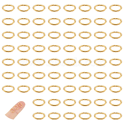 100Pcs 304 Stainless Steel Open Jump Rings, Oval, Golden, 19 Gauge, 7.5x5.7x0.9mm, Hole: 5.6mm(STAS-UN0048-95)