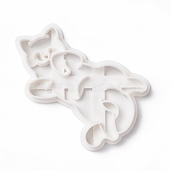 PP Plastic Cookie Cutters, Cat Shapes, White, 83x86x10.5mm(DIY-I093-06)