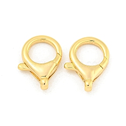 Brass Lobster Claw Clasps, Real 18K Gold Plated, 16x2x3mm, Hole: 1.6mm(KK-K382-03C-G)