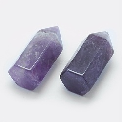 Natural Amethyst Pointed Beads, Undrilled/No Hole Beads, Bullet, 33~35x16~17x14.5~15mm(G-G760-K06)