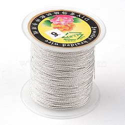 Round Metallic Thread, Embroidery Thread, 9-Ply, WhiteSmoke, 0.8mm, about 65.61 yards(60m)/roll(MCOR-L001-0.8mm-01)