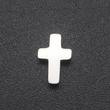 201 Stainless Steel Tiny Cross Charms, for Simple Necklaces Making, Laser Cut, Stainless Steel Color, 8x5x3mm, Hole: 1.6mm