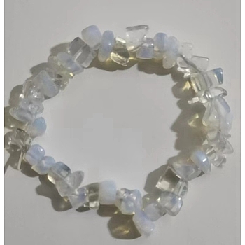 Opalite Chips Beaded Stretch Bracelet for Women, 6-3/4~8-5/8 inch(17~22cm)